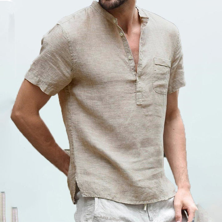 Drune | Herren Kurzarm T-shirt Aus Leinen Baumwolle Atmungsaktiv