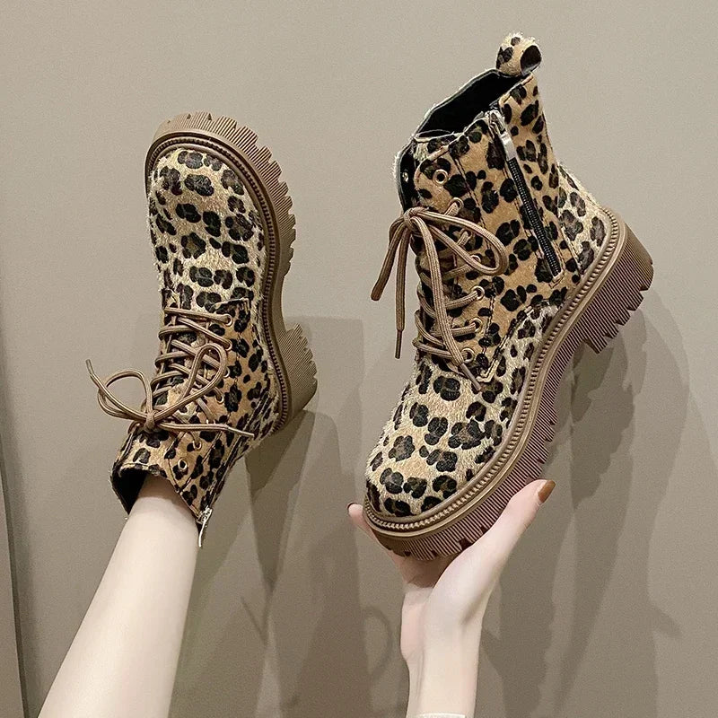 Drune | Leopardenmuster Stiefel