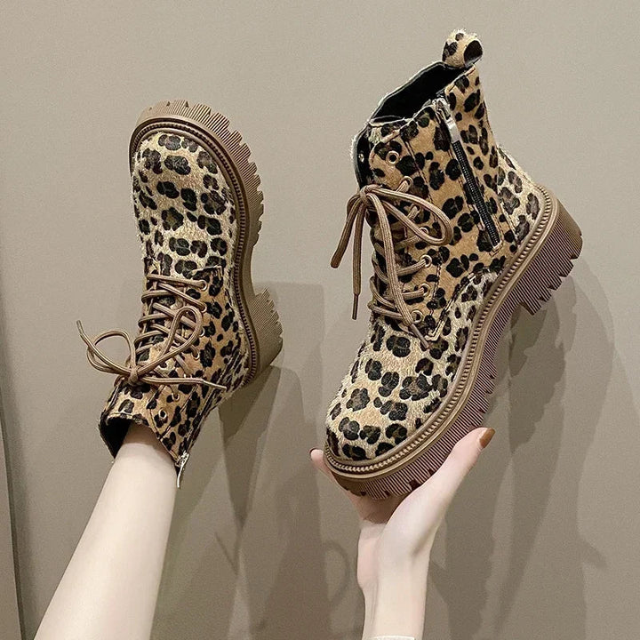 Drune | Leopardenmuster Stiefel