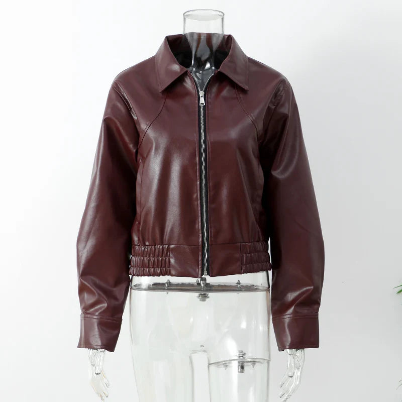 Drune | Eco-Leder Vintage Bomberjacke
