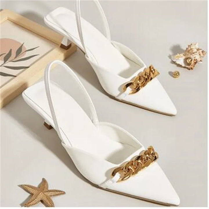 Drune | Elegante Damen Pumps Mit Luxuriösem Ketten Detail