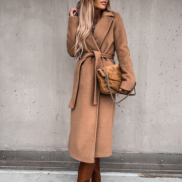 Drune | elegante lange Damenjacke mit Gürtel