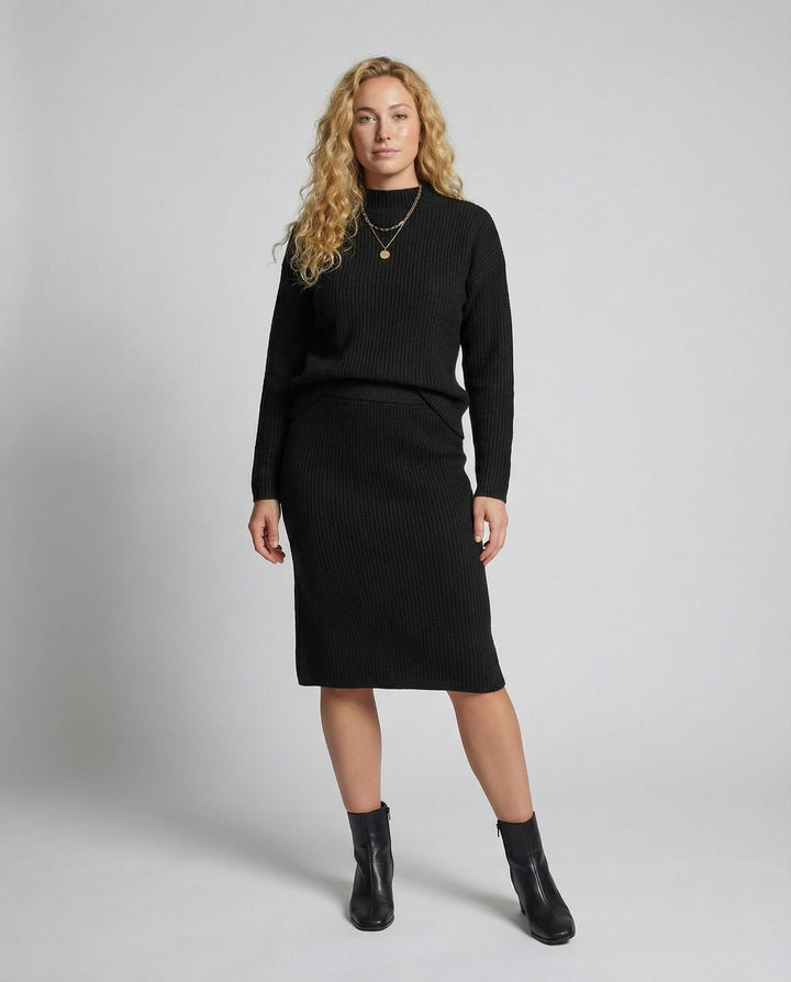 2-teiliges Damen Set aus Pullover und Rock | Drune