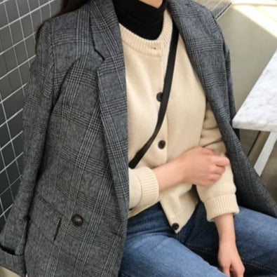 Drune | blazer mit karierter jacke