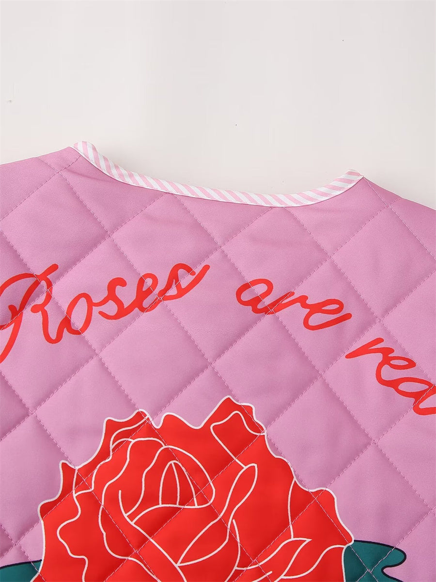 Drune | Mantel Rosa Damen mit Patchwork und Schleife