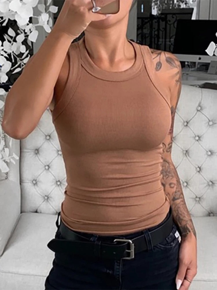 Drune | Klassisches Körpergefühl Damen Ripp-Tanktop