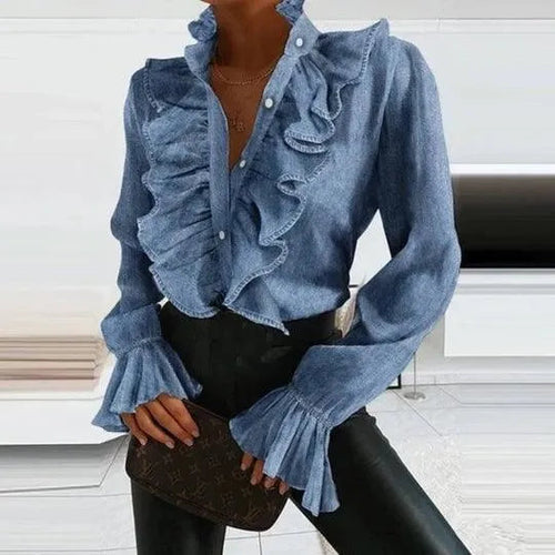 Drune | Bluse mit Rüschen und Langen Ärmeln.