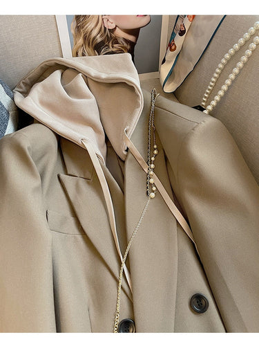 Drune | Übergroße Blazerjacke mit Kapuze für Frauen