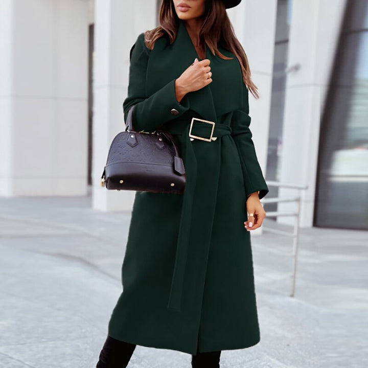 Drune | elegante lange Damenjacke mit Gürtel