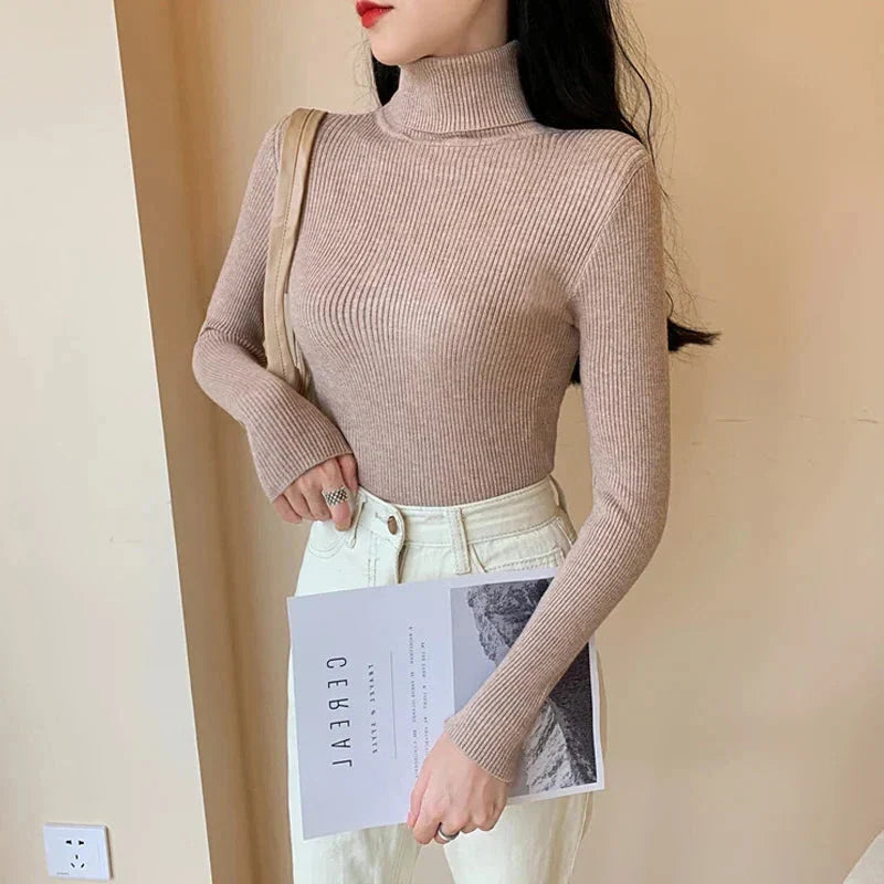 Drune - Damen-Ripp-Turtleneck für elegante Raffinesse