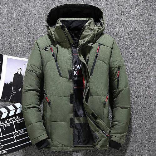 Drune - Herren-Winterjacke - Warme, schlanke Daunenjacke mit Kapuze