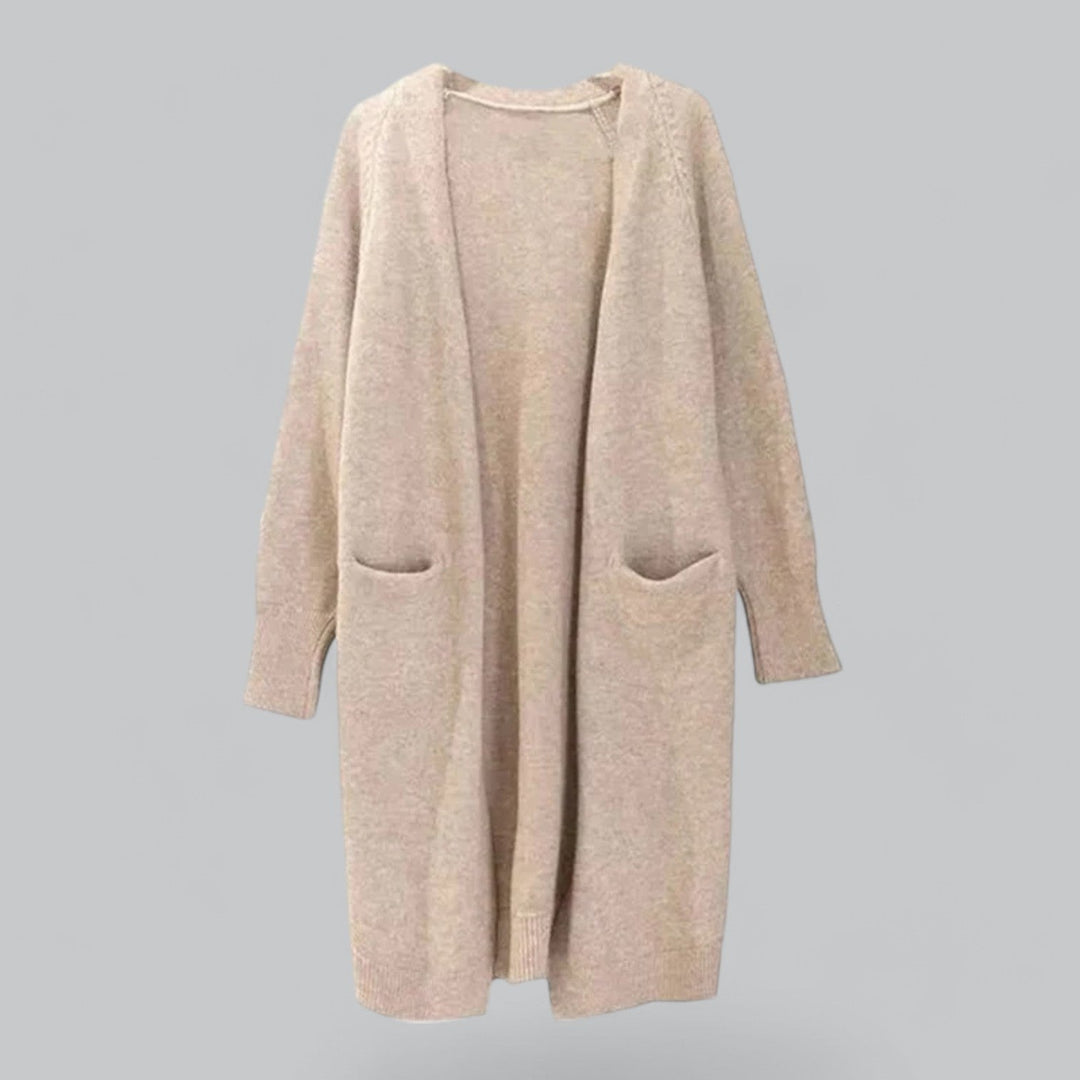 Drune | Klassischer Langer Cashmere Strickjacke Für Frauen