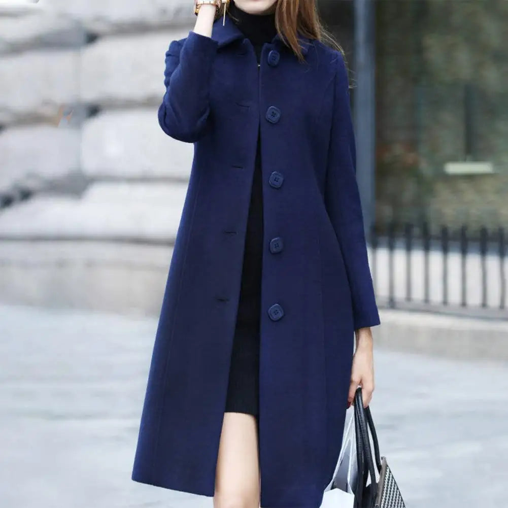 Drune | Damen Lange Wollmantel Elegant & Warm Winteroberbekleidung