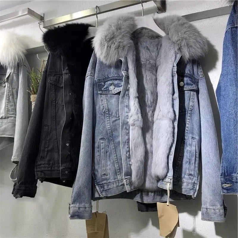 Drune - Modische warme Jeansjacke für Frauen