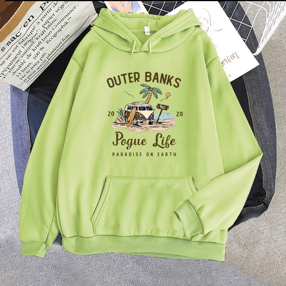 Drune | Banks Pogue Life Hoody - Damen Hoodie mit ästhetischem Print - Kpop Style Streetwear