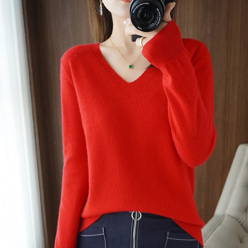 Drune | Pullover - Bequemer V-Ausschnitt Pullover