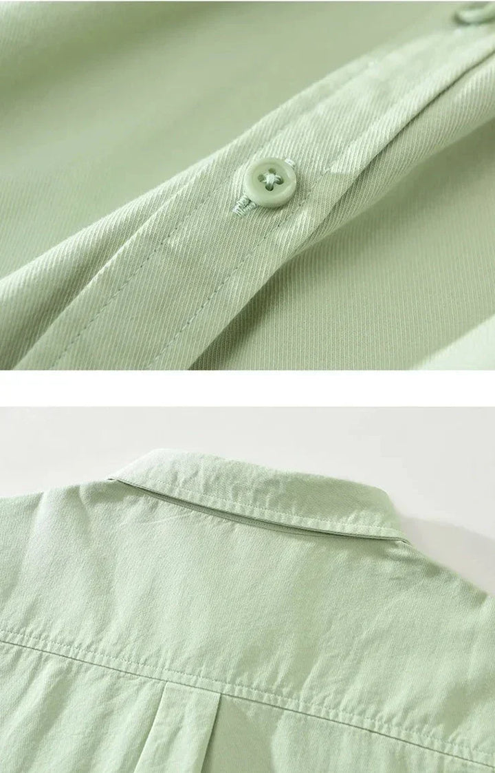 Drune | Lässige Langarmhemd Baumwolle Zeitloses Design