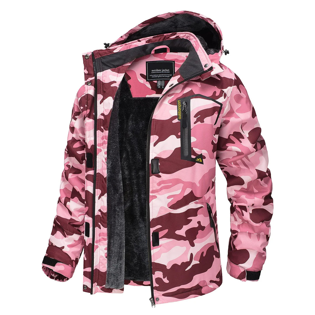 Drune | Dicke Kapuzen Camo Skijacke