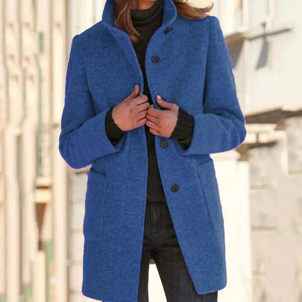 Drune | Elegante lange Jacke mit hochgeschlossenem Kragen