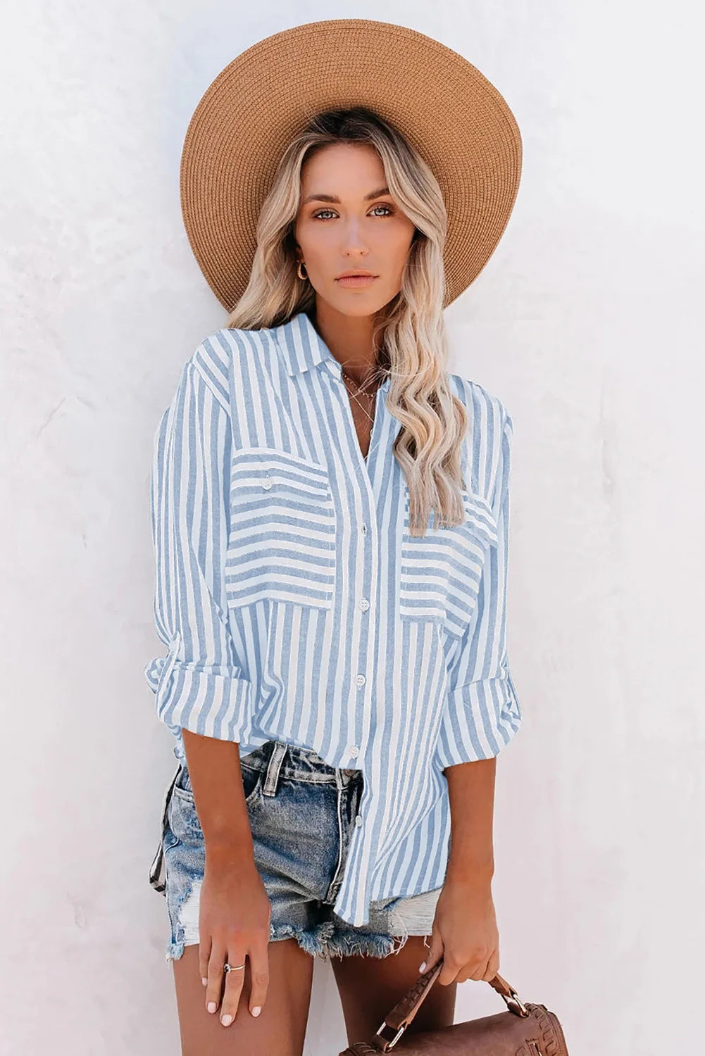 Drune | Klassisch Gestreiftes Button Down Hemd Für Damen