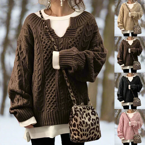 Drune | Strickpullover - Oversized Kabelstrick - Weich und Warm - Lässige Passform