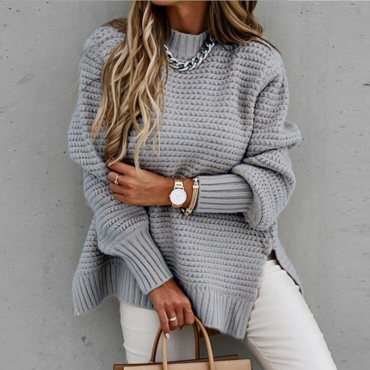 Drune | Strickpullover - Oversized Passform - Rundhalsausschnitt - Lange Ärmel - Weich und Bequem