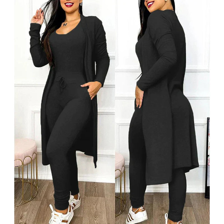 Drune | Damen 3 Teiliges Loungewear Satz mit Jacke