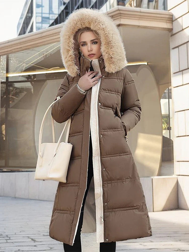 Drune - Winterjacke mit Fellkragen und Gürtel