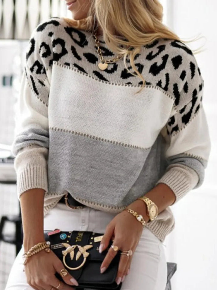 Drune | Damen Schicker Leopardenmuster Pullover für den Winter