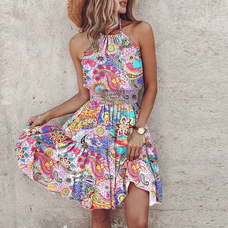 Drune | Stylisches Sommer Boho Halter Kleid