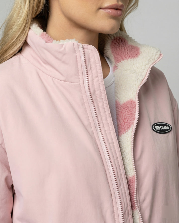 Damen Winterjacke aus Polyester mit Herz-Muster & Wärmender Fütterung | Drune