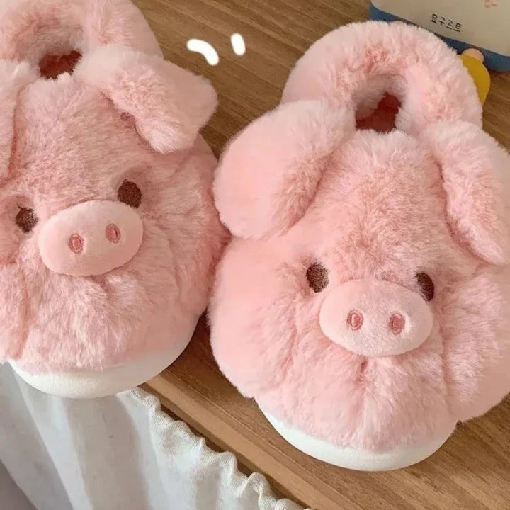 Drune | Flauschige Schwein Hausschuhe