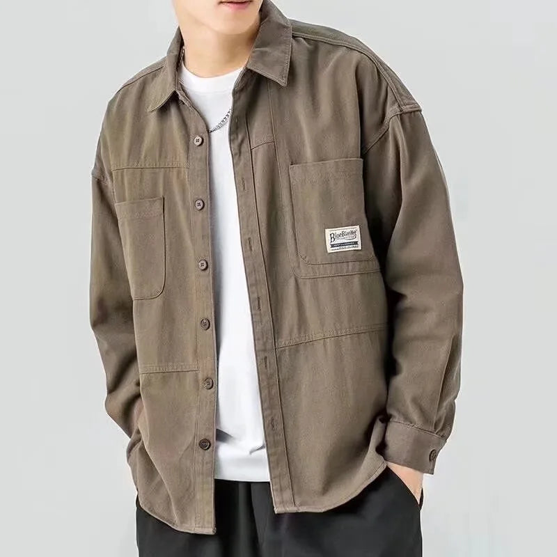Drune | Weinlese Hemdjacke Mit Langen Ärmeln