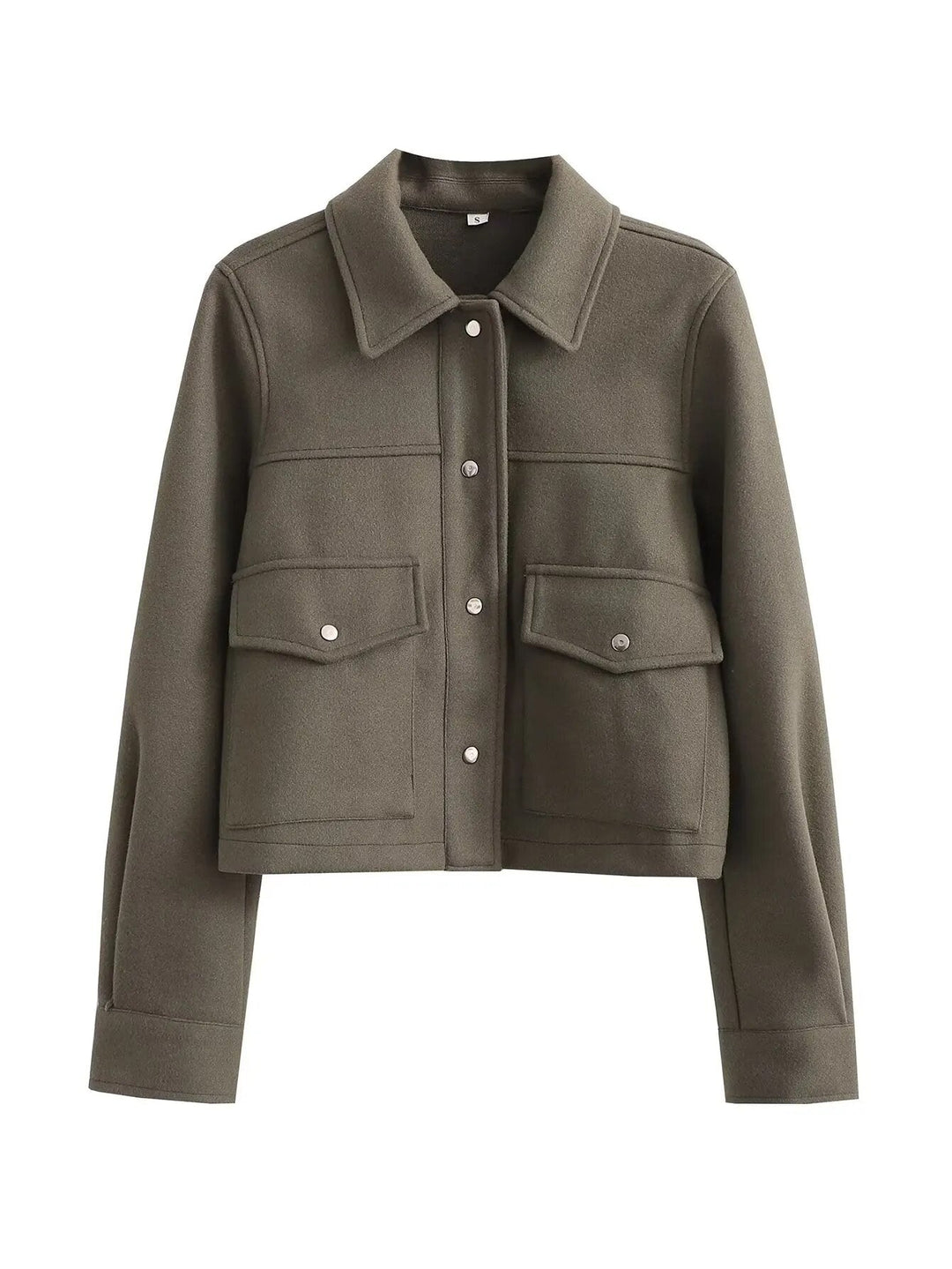 Drune | Elegante Jacke mit farbigem Kragen und Hebe für Damen