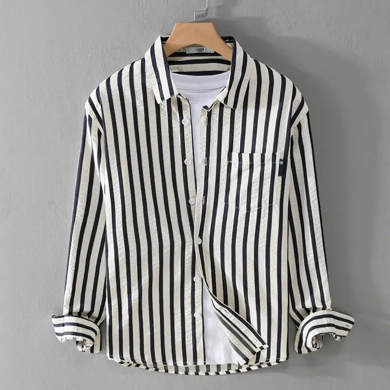 Drune | Stylisches Gestreiftes Button-Down Hemd