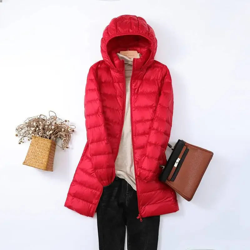 Drune | Damen Tragbarer Puffer-Mantel mit Abnehmbarer Kapuze