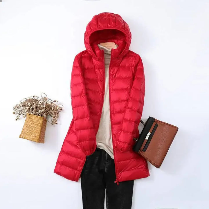 Drune | Damen Tragbarer Puffer-Mantel mit Abnehmbarer Kapuze