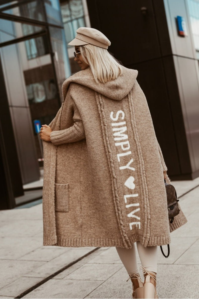 Drune | Langer cardigan mit Kapuze für Damen