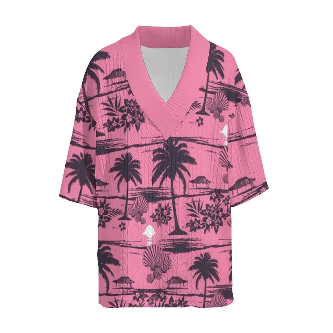 Drune Set - Rosa Palmen - Jacquard - Sommer