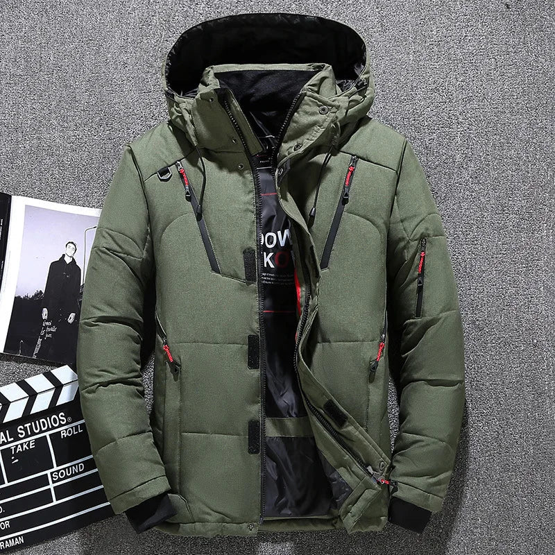 Drune - Herren-Winterjacke - Warme, schlanke Daunenjacke mit Kapuze