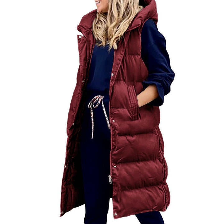 Drune Kapuze Lange Weste Lässig Mode Einreihig Jacke