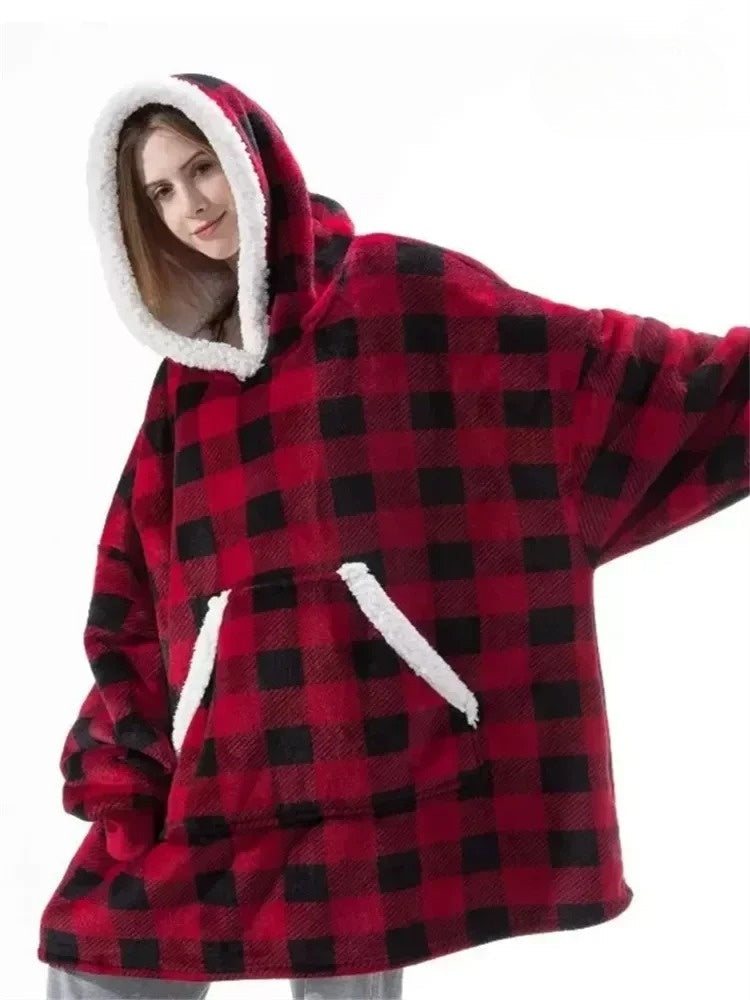 Drune | Oversize Hoodie-Decke mit Kapuze - Weicher Fleece Pullover für Damen & Herren, Perfekt für Zuhause & Winter