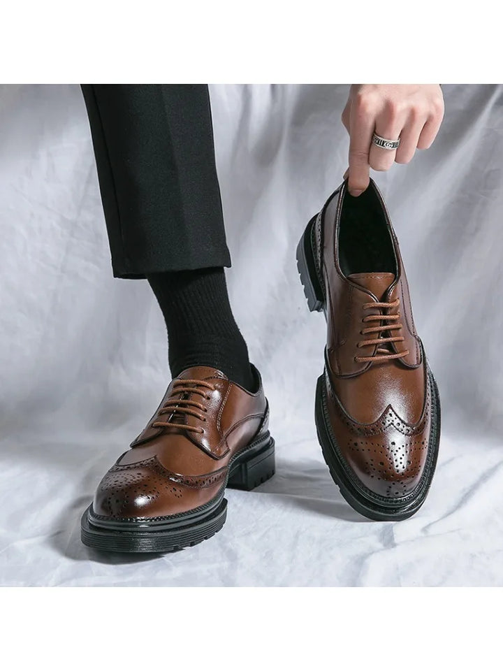 Drune | Leder Formelle Loafers Für Herren Mit Brogue Detail Und Robuster Sohle