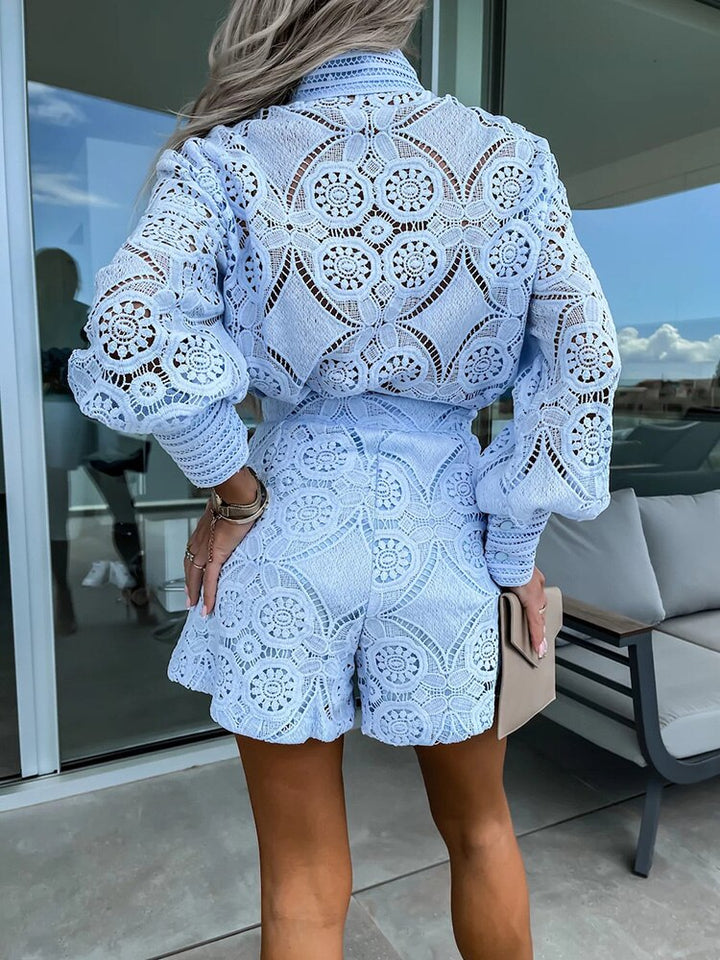 Drune | Langärmeliger Jumpsuit mit Spitze