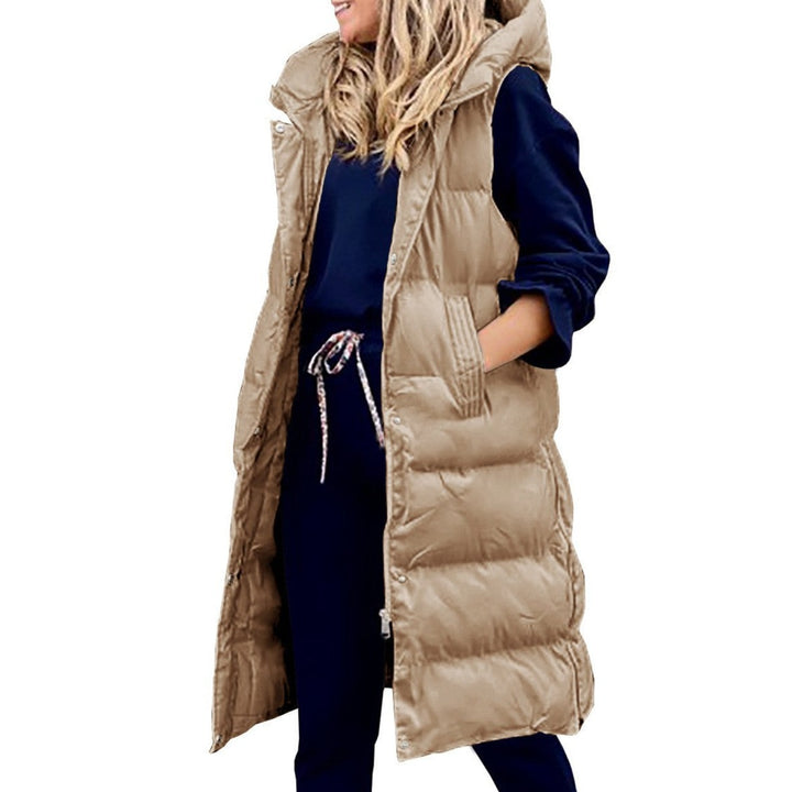 Drune Kapuze Lange Weste Lässig Mode Einreihig Jacke