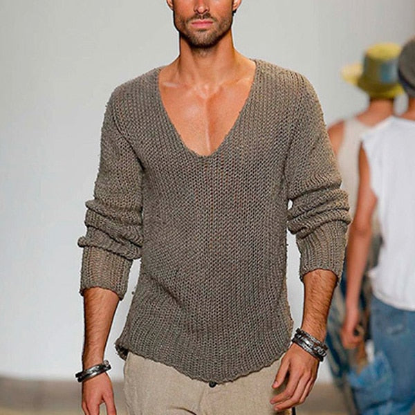 Drune | Niedriges V-Ausschnitt Strickpullover