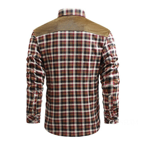 Drune | Modische karierte Flanelljacke mit Wildlederdetails für Männer