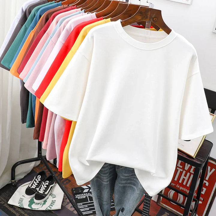 Drune | Kuscheliges Baumwoll-Basic T-Shirt In Übergröße für Frauen