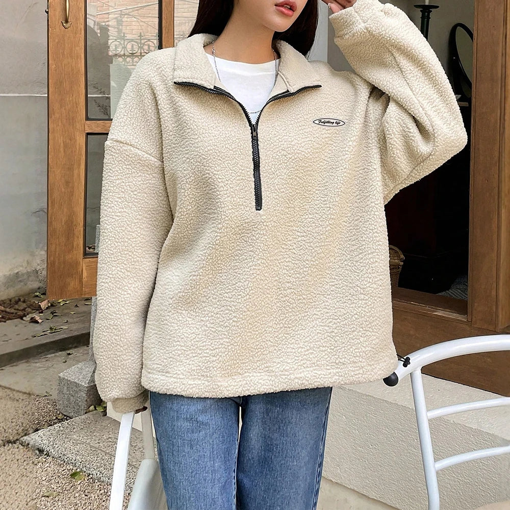 Drune | Sweatshirt mit Halbreißverschluss und Kapuzenpullover