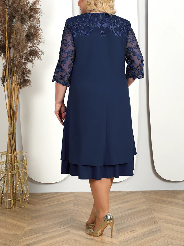 Drune | Bankettkleid in Übergröße Mit Bestickten Ärmeln